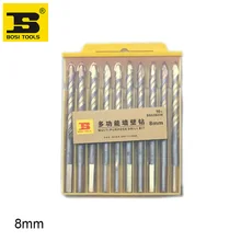 BOSI 10pcs 8mm Multipurpose Spear Head Wall Ceramic Tile Glass Plastic Wood Hole Drill Bits