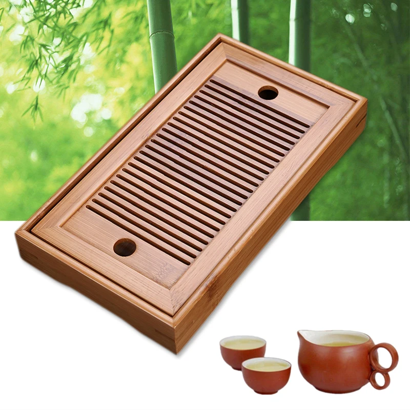 Buy Portable Bamboo Tea Tray Chinese Gongfu Tea Trays Table Serving Water