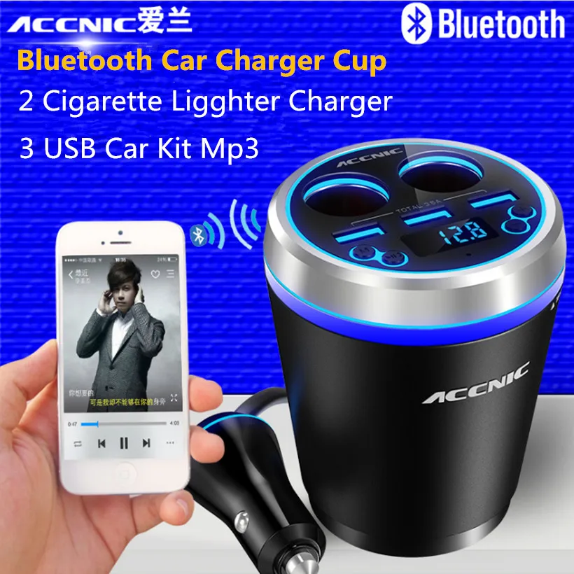 C1 TF/Miscro SD автомобильный музыкальный MP3-плеер Handsfree Bluetooth автомобильный комплект fm-передатчик сигарета Ligther адаптер 3 USB чашка автомобильное зарядное устройство