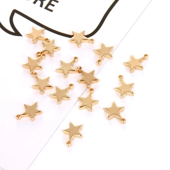 

New Gold Silver Blank 3D Small Star Pendant Copper Charms Handmade Women Earrings Bracelets Jewelry Making Accessories Wholesale