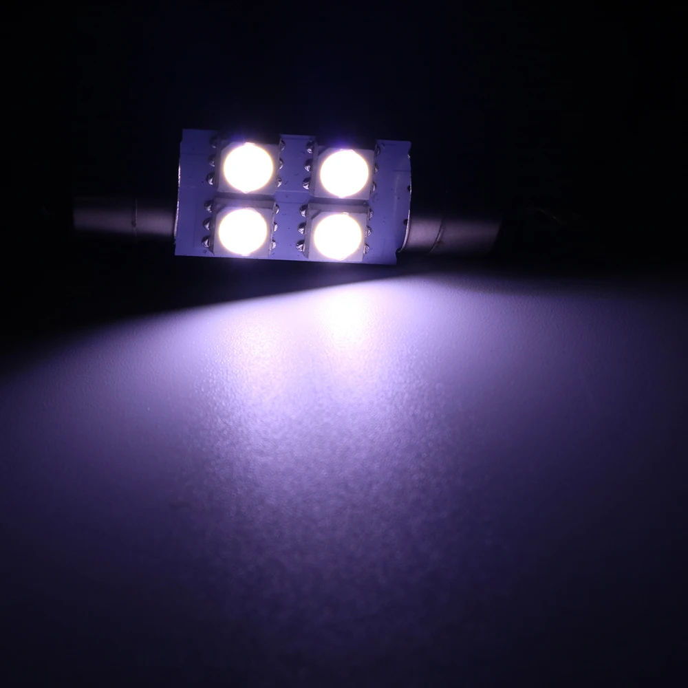 YSY 50 шт. Festoon 5050 4SMD 31/36/39/41 мм Автомобильный светодиодный авто свет 12В Белый festoon C5W