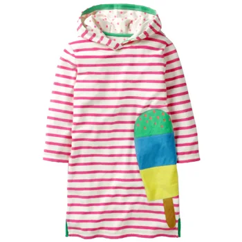 

Stripe Ice Cream Girls One-Piece Dresses Hooded Children Dress Baby Girl Clothes Sweater Autumn Outfits Kids Hoodies Shirts Tops