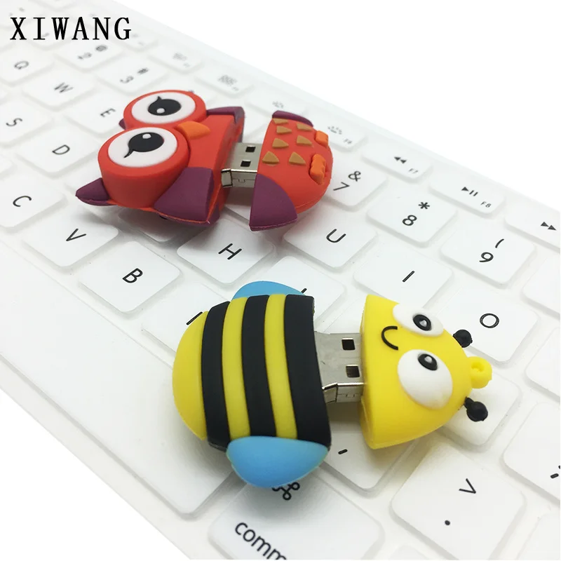 Usb флеш-накопитель, мини-накопитель, 128 ГБ, силикон, лиса/сова/пчела, флешка, 32 ГБ, 64 ГБ, 128 ГБ, Пингвин с животными, usb, карта памяти