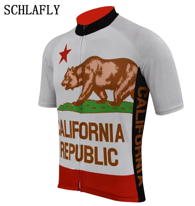 Калифорнийская Республика Велоспорт Джерси короткий рукав красный белый Летняя велосипедная одежда Джерси Спортивная майка велосипедная одежда schlafly - Цвет: style photos