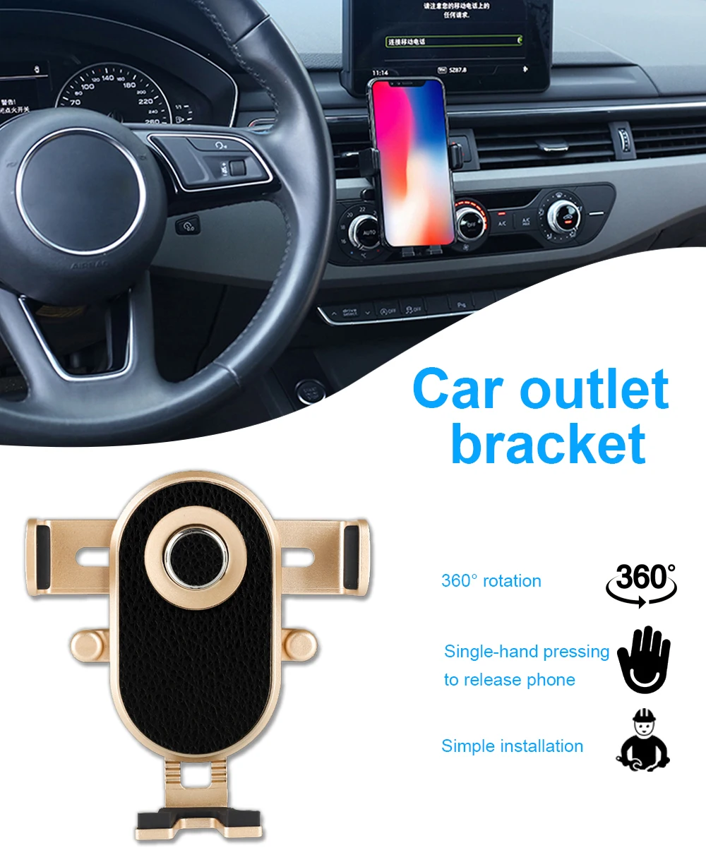 Ascromy Air Vent Phone Holder Car Mount Cradle for IPhone 7 Plus 8 X Samsung Xiaomi Pocophone F1 Mi8 Support Smartphone Voiture (1)
