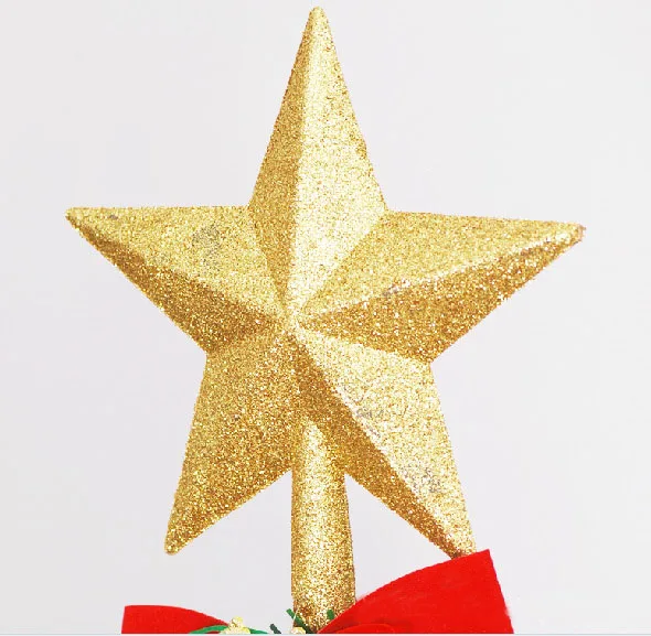 3 color 20cm bling christmas decoration for home xmas tree topper christmas tree gold star