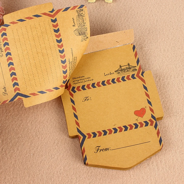 1PC 45 Sheets Kawaii Vintage Foldable Envelope Shape Memo Pad Notes Message Paper Card Papelaria Memo Planner Stationery