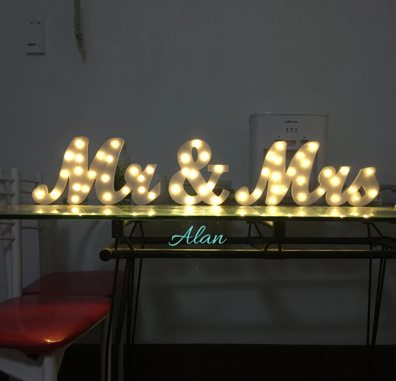 8 quot decorative led letters light mr mrs batteries big light up letters