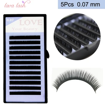 

False Eyelash Korea Black Materials 5 trays 0.07mm Russian Volume Eyelash Extensions Mixed Tray Silk False Individual Eyelashes