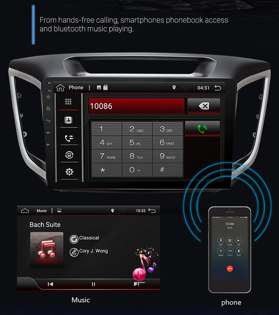 Perfect Eunavi 10.1 inch 2din Android 8.1 car radio gps player For multimedia ix25 hyundai creta navigation stereo video audio pc player 10