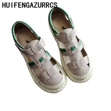 HUIFENGAZURRCS-2018 new self made handmade cowhide antique hollowed braided sandals,new literature and art soft bottom college HUIFENGAZURRCS-2018 new self made handmade cowhide antique hollowed braided sandals,new literature and art soft bottom college