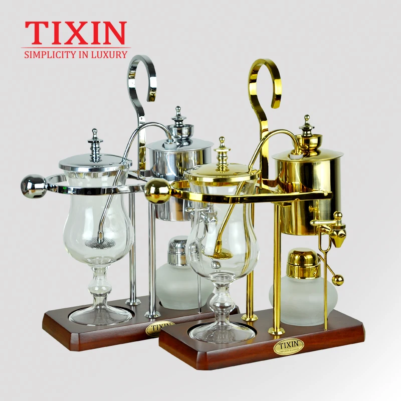 

TIXIN Royal Belgium Coffee Pot Stainless Steel Siphon Type Coffee Maker Household Portable Coffee Machine with Grinding Bean Set