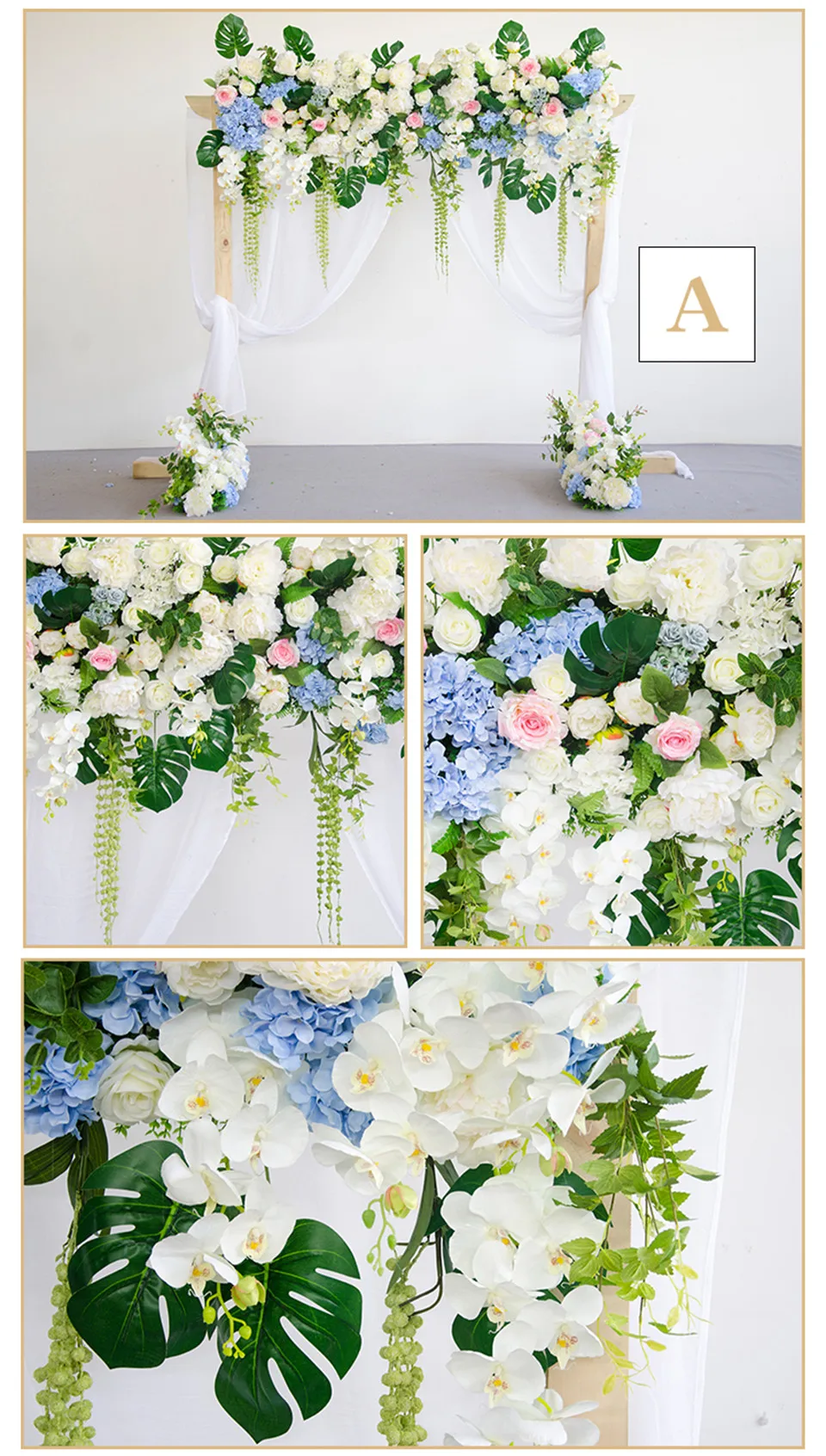 Пользовательские Свадебные реквизиты поставки Цветочная композиция искусственный цветок настенный Декор свадебная АРКА церемония Шелковый ряд цветов с пряжей