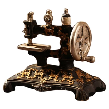 

Classic Retro Sewing Machine Model Ornaments Resin Furniture Old Sewing Machine Miniature Craft Bar Coffee Home Decoration Gifts