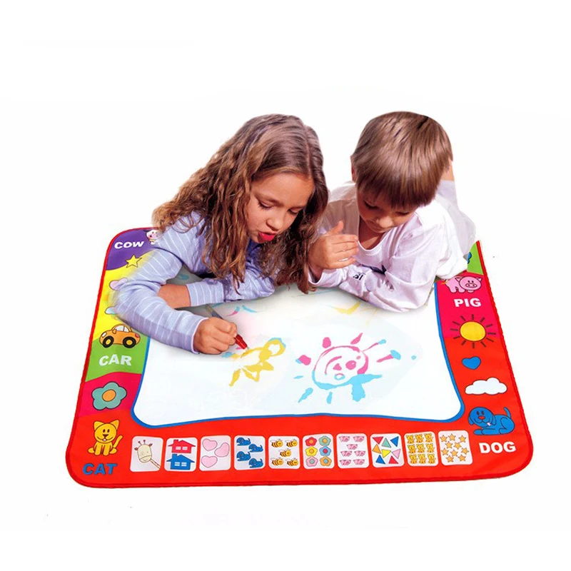 

new high quality educational 60*80 cm Children's magic water canvas blanket write graffiti Pen Doodle baby Toy Creative reuse