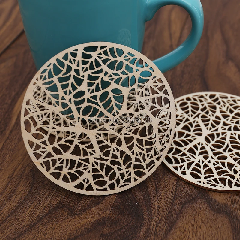 

Laser Cut Wood Unique Coaster Ornaments .Unfinished Wood Tags.floral Ornaments,Wood Coasters Cup Mat Placemats