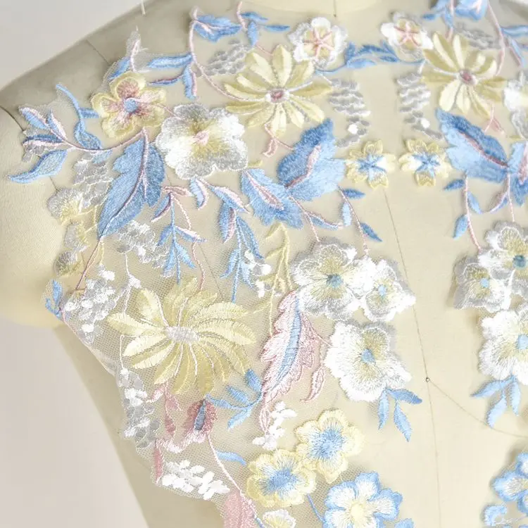 beaded flowers embroidery lace appliques 3