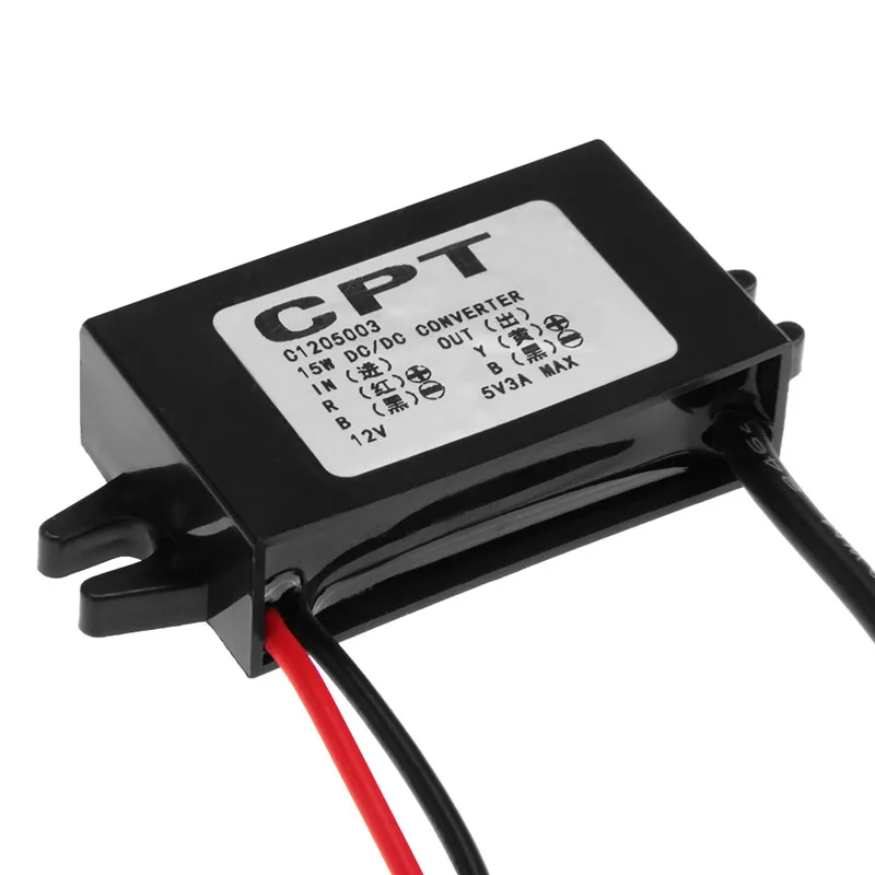 Конвертер CARCHET DC понижающий блок питания 12В до 5В 3А конвертер Micro USB высокого