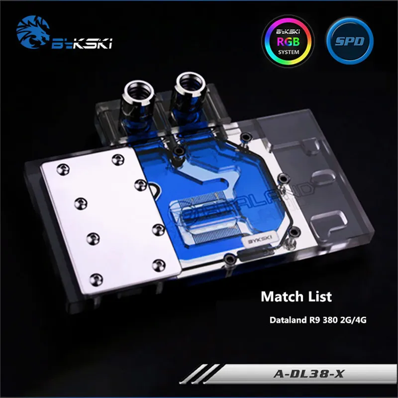 

Bykski Full Coverage GPU Water Block For Dataland R9 380 2G/4G Powercolor Graphics Card A-DL38-X