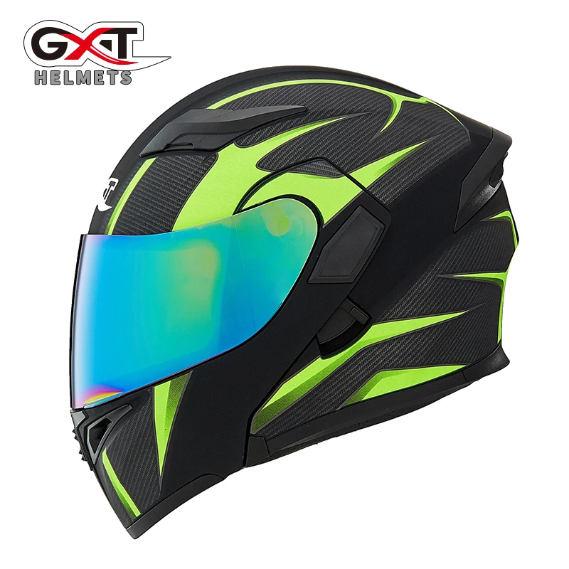 GXT флип-ап мотоциклетный шлем двойная линза анфас шлем Casco Racing Capacete с внутренним солнцезащитным козырьком можно положить bluetooth-гарнитуру - Цвет: a2