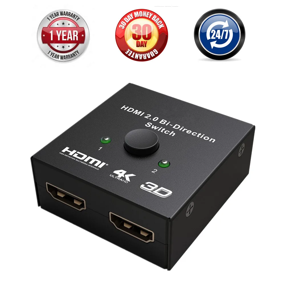 2x1 HDMI 2 0 переключатель UHD 4K 1x2 двунаправленный коммутатор Поддержка HDCP проходной