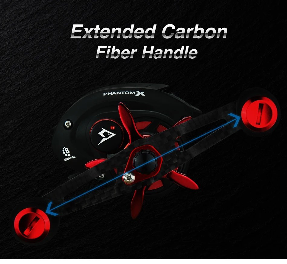 Carretel de Pesca com Raso Lidar com Ultra Piscifun Fantasma Baitcasting Carretel 3 Relações Engrenagem 8.1kg Max Arraste Carbono Suave x 4 max arraste carretel carbono lidar com ultra suave