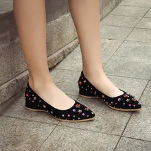 Sexy Spitze Zehen Flach Mund Niedrigen Dicken Absätzen Mit Strass 2017 Frühjahr Neue Mode Schöne Charming Party Bankett Schuhe