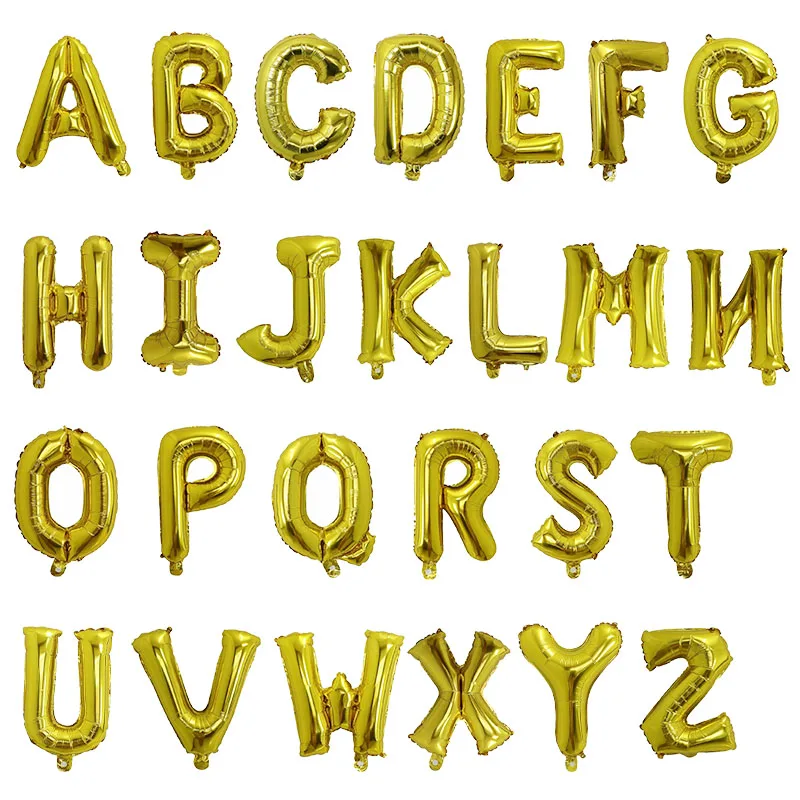 Gold alphabet balloons deals