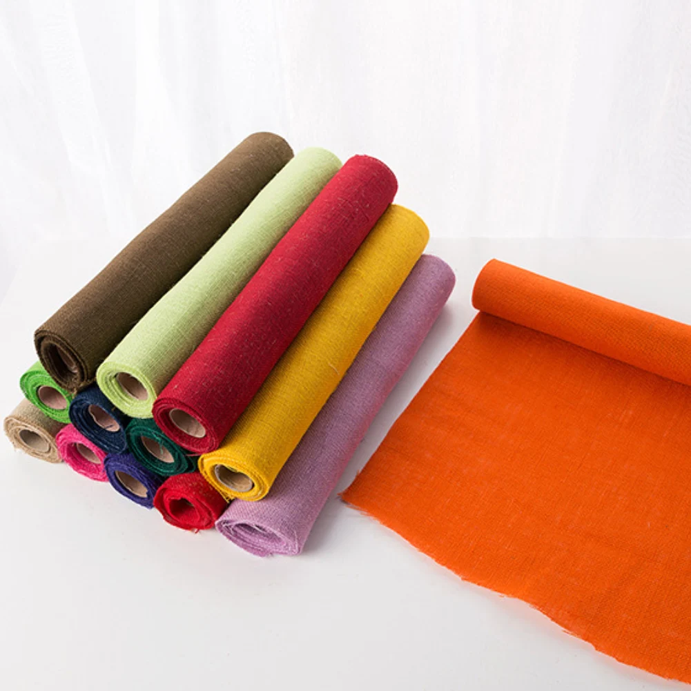 13 цветов джутовая Мешковина рулон ленты DIY швейная Ремесленная скатерть для домашнего декора