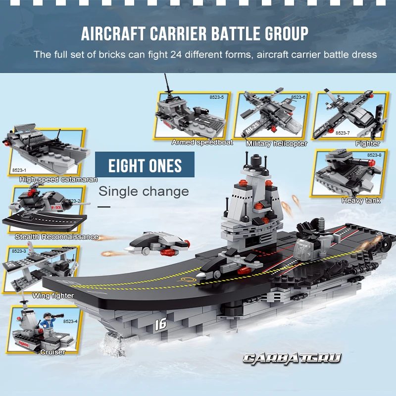 

Assemble Building Block Sets Toys Kid Militar Aircraft Carier Blocks Educational Toys For Children Building Bricks Model Gift