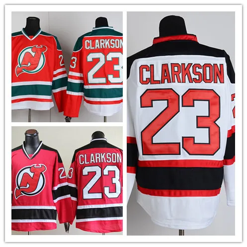 cheap hockey jerseys New Jersey 23 David Clarkson Ice Hockey Jersey Home  Red/Black White and third Red/Green - AliExpress