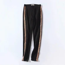 Винтажные женские леопардовые полосатые джинсы Модные женские черные джинсовые брюки с высокой талией и животным принтом обтягивающие уличные штаны для девочек