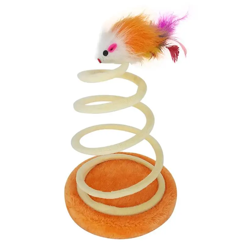 

Pets Cats Mice Toys Funny Interactive Spring Spiral Mouse Toy Kitten Cat Training Playing Supplies Scratching Tree Toys