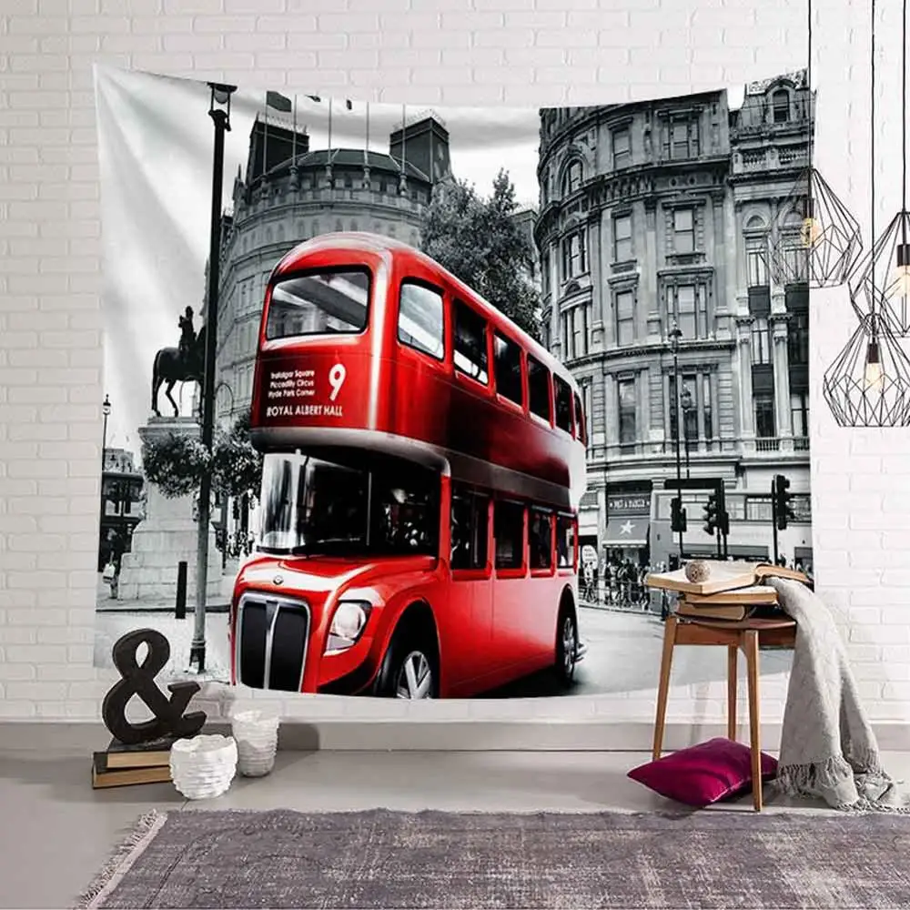GT8077-12 Red Bus Tapestry