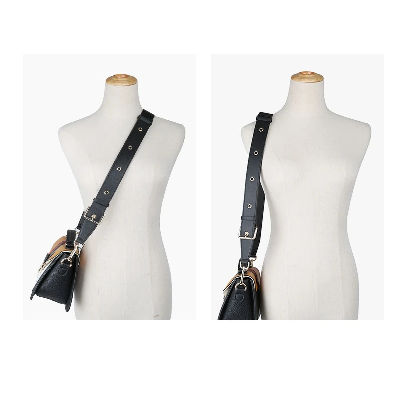 Adjustable Female Bag Strap PU Leather Long Shoulder Bag Strap For Crossbody Solid Color Women Handbag Accessories Replacement