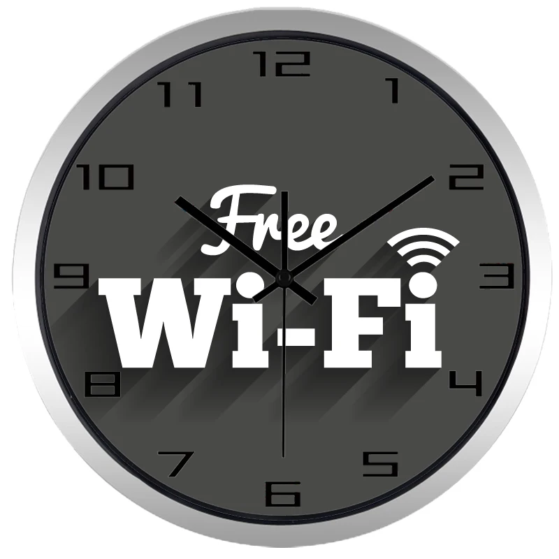 Креативные модные настенные часы для магазина с бесплатным Wi Fi современные