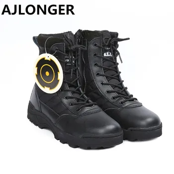 

Hot Sell Retro Combat Boots Winter England-style Fashionable Men's Short Black Shoes Military Boots