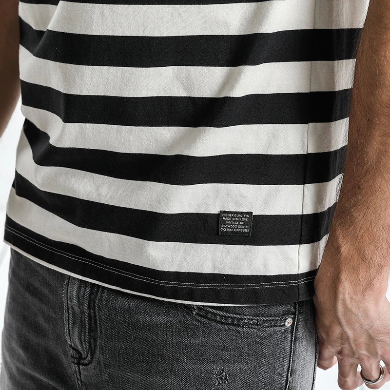 Simwood 2019 New Summer T-shirt Men Fashion Striped T Shirt O-neck Men's Top Tees Cotton Short Sleeve Brand Clothing 180187 Simwood 2019 New Summer T-shirt Men Fashion Striped T Shirt O-neck Men's Top Tees Cotton Short Sleeve Brand Clothing 180187