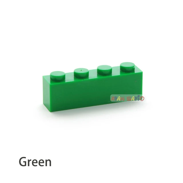 50PCS DIY Building Blocks Thick Figures Bricks 1x4 Dots Educational Creative Size Compatible With Brand Toys for Children 3010 Green 50pcs