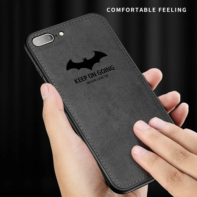 Cloth Frabic Deer Bat Pattern Phone Case For iPhone 6 7 8 Plus Silicone Soft Edge Back Cases For iPhone 11 Pro XR X XS Max Capas