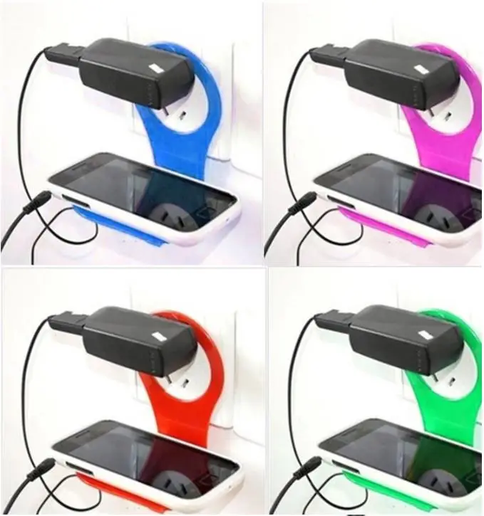 

Mobile Phone Wall Plug Socket for Charger Charging Rack Hang Holder Foldable Fashion Colorful for Cell Phone Charger 2019 New