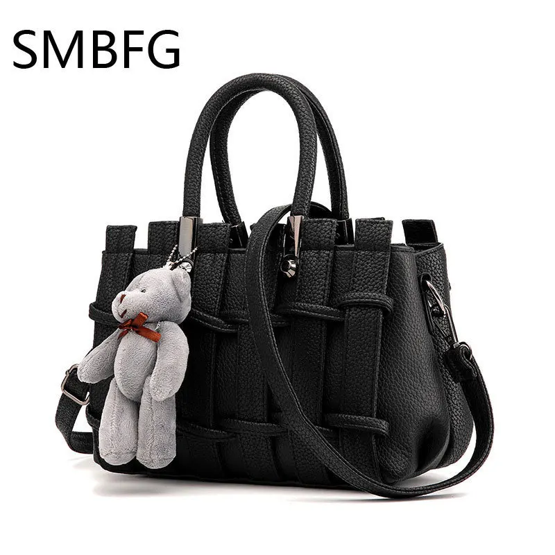 

Women bag Women leather handbag PU Leather solid black shoulder single cross new female fashion handbags Messenger shoulder B018