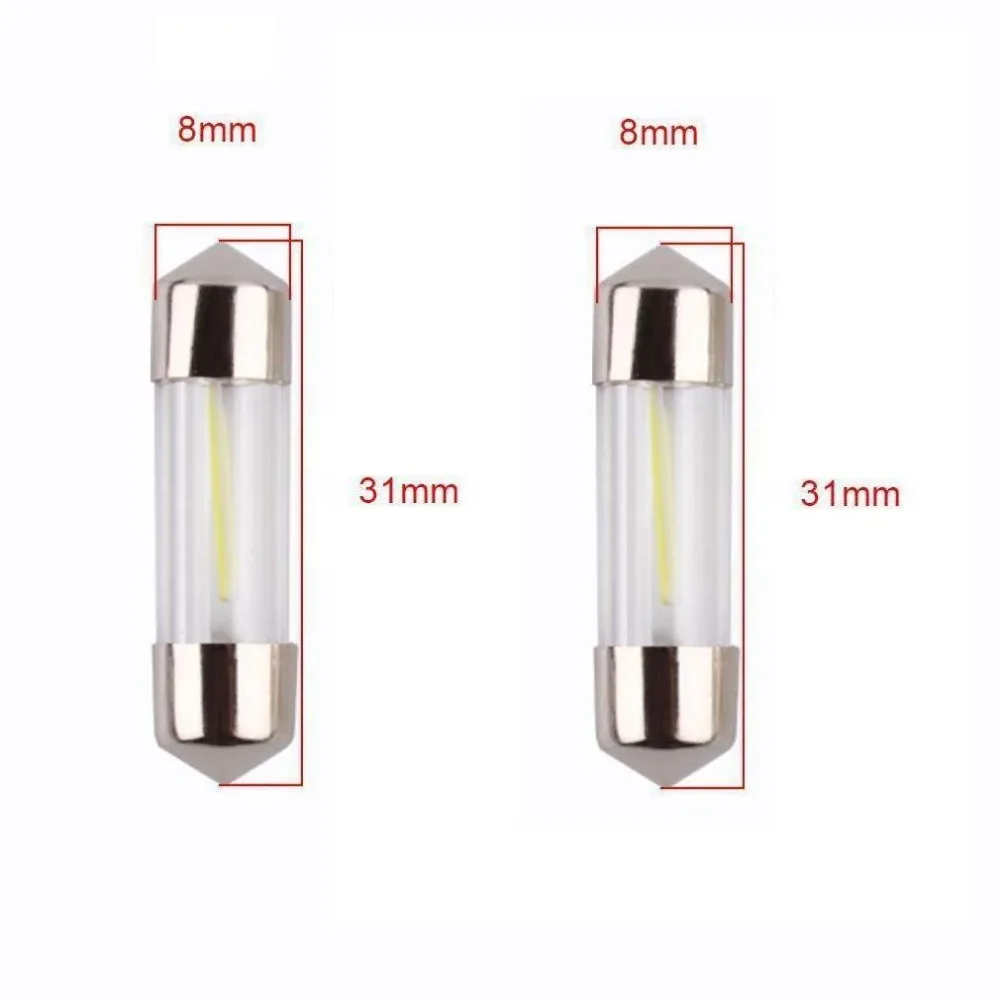 

2Pcs car-styling Automobile led double pointed lamp 31mm COB 2W 12V white light filament lamp led car headlamp