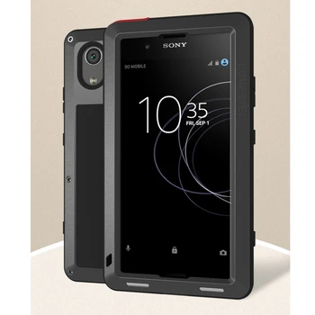 

Love Mei Armor Case for SONY Xperia XA1 Plus Shockproof Waterproof Heavy Duty Metal Cover Shell w Tempered Glass Protector