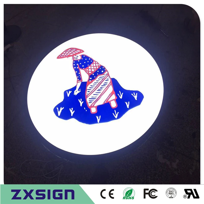 

Custom Outdoor advertising front lit Acrylic channel logo with UV color printing, Acrylic lightbox for company logo signs