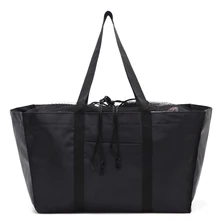 Черная Водонепроницаемая супер Большая вместительная сумка для супермаркета, сумка для покупок, переносная большая сумка на плечо