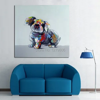 

Large SIze Cuardros decoracion Oil Paintings Picture Poster Adorable Dog Animal Oil Painting on Canvas for Home Decoration