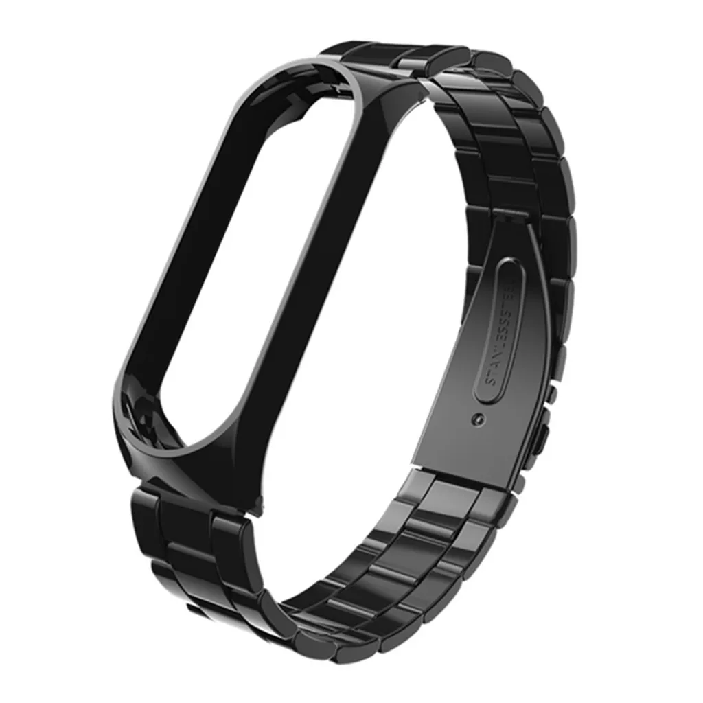 BK Ouhaobin для mi Band 4, ремешок на запястье, роскошный браслет из нержавеющей стали для Xiaomi mi, 4 ремешка, браслет, ремешок для Xiaomi mi, 704#2 - Цвет: BK