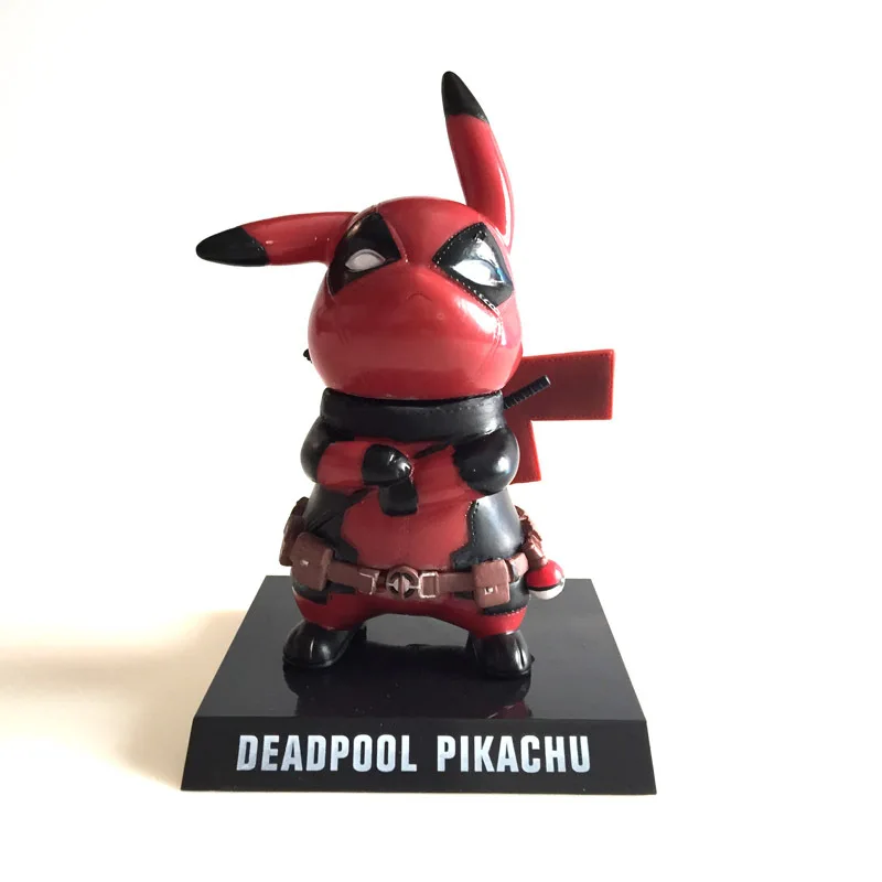 Аниме pikachu фигурка cos Deadpool фигурка ПВХ фигурка Покемон фигурки мультфильм фильм игрушки кукла с коробкой 10 см