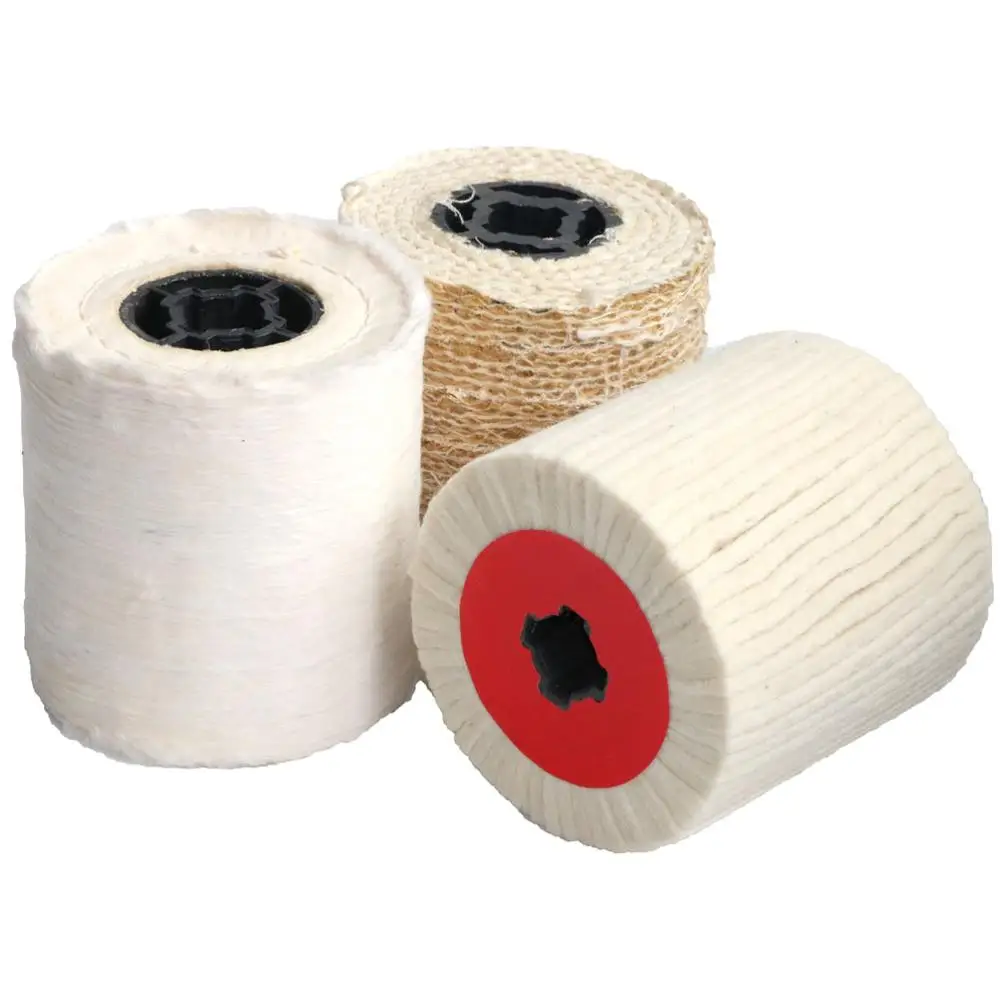 1PCWoolFeltWireDrawingPolishingWheelCottonBurnishingDrumWheel100120mmBuffingWheel